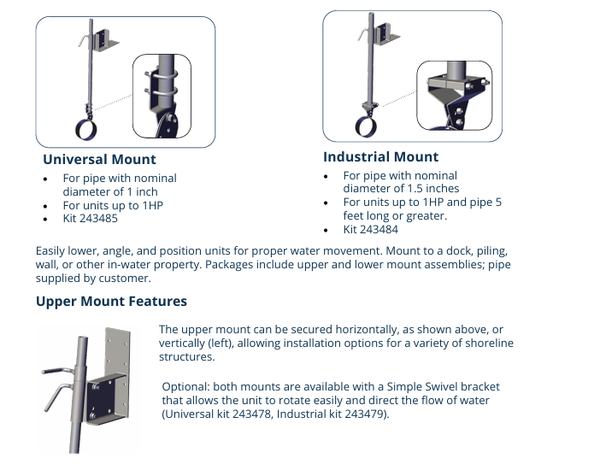 Kasco® De-Icer Mount Options