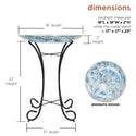 18’’ Blue Swirl Mosaic Glass Birdbath - Birdbath