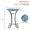 18’’ Dragonfly Duo Mosaic Glass Birdbath - Birdbath