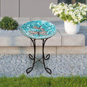 18’’ Dragonfly Duo Mosaic Glass Birdbath - Birdbath