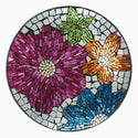 18’’ Floral Metallic Mosaic Glass Birdbath - Birdbath