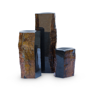 3 Semi-Polished Stone Basalt Columns