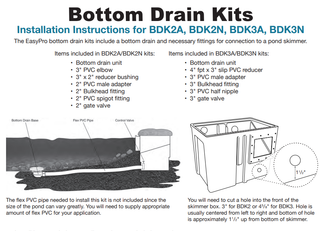 EasyPro™  Bottom Drain Kits - Includes Fittings