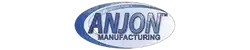 Anion manufacturing logo badge, oval-shaped with a metallic silver border and blue gradient center.