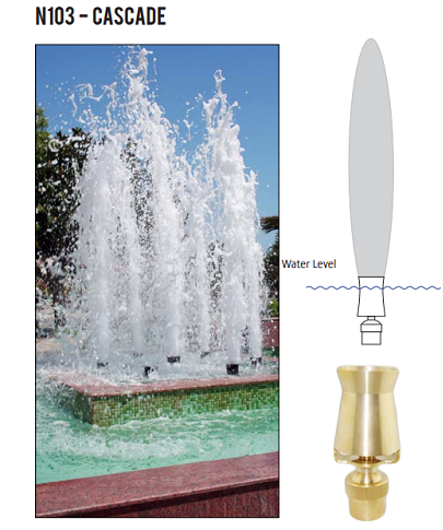 Brass Fountain Nozzle - Cascade