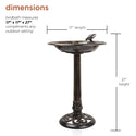 Bronze Birdbath with Bird Decoration - Birdbath