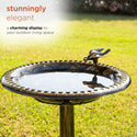 Bronze Birdbath with Bird Decoration - Birdbath