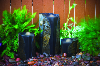 Double Textured Basalt Cored Water Columns