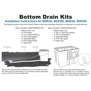 EasyPro™ Bottom Drain Kits - Includes Fittings - Pond