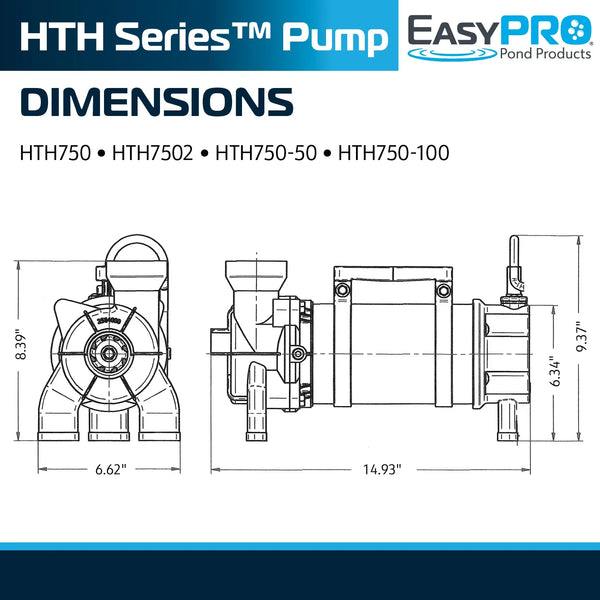 EasyPro™ HTH Horizontal Stainless Steel Pumps 20’ 50’