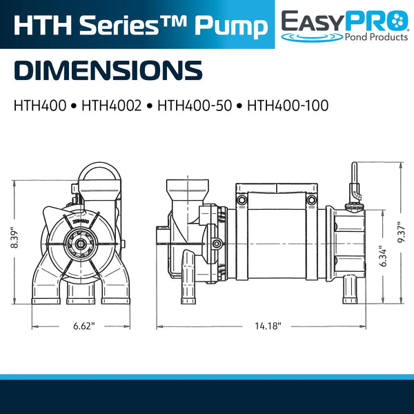 EasyPro™ HTH Horizontal Stainless Steel Pumps 20’ 50’