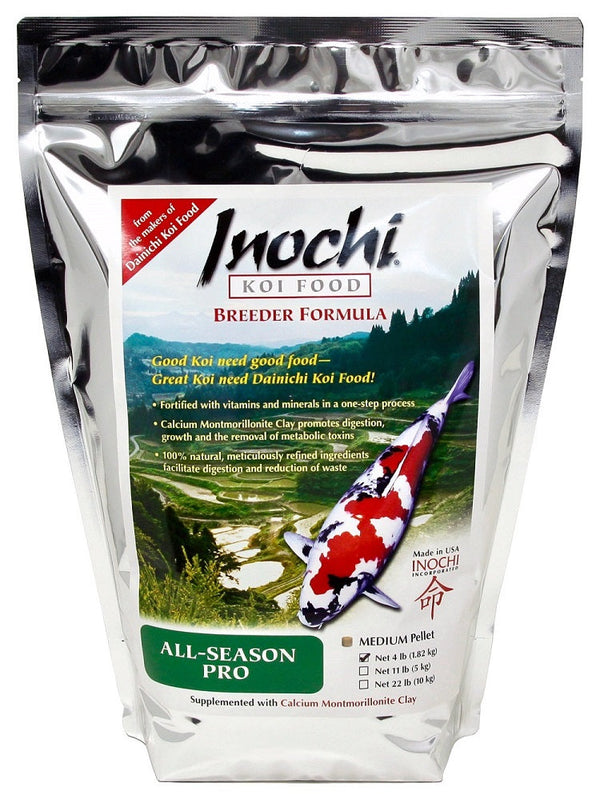 Inochi Pro All-Season Koi Food Medium Pellet - Highly