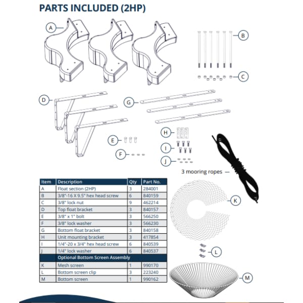 Kasco® Surface Aerator Replacement Parts