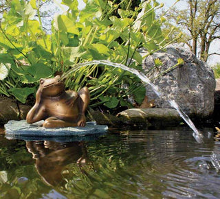 Lazy Frog on Lily Pad Spitter