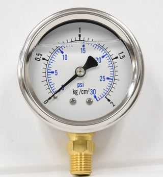 Liquid Filled Pressure Gauges - 0-30 psi range