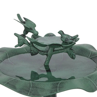 Lotus Birdbath with Birds - Birdbath