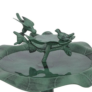 Lotus Birdbath with Birds - Birdbath