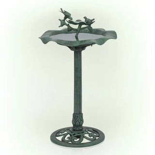 Lotus Birdbath with Birds - Birdbath