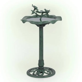 Lotus Birdbath with Birds - Birdbath
