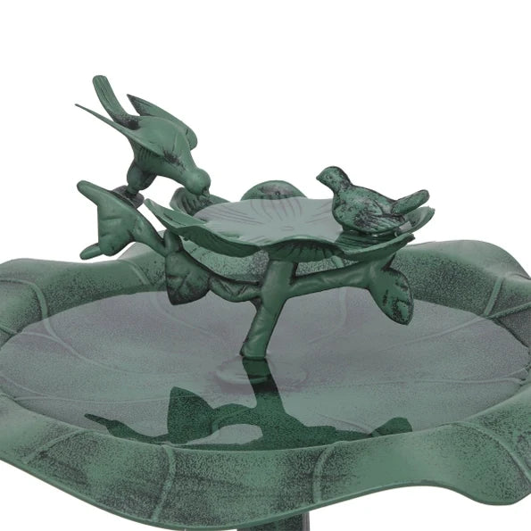 Lotus Birdbath with Birds - Birdbath