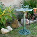 Lotus Birdbath with Birds - Birdbath