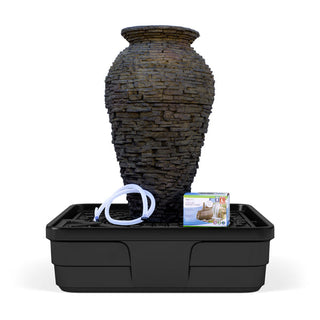 Medium Stacked Slate Urn Landscape Fountain Kit