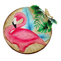 Metal Birdbath with Flamingo Pattern - Birdbath