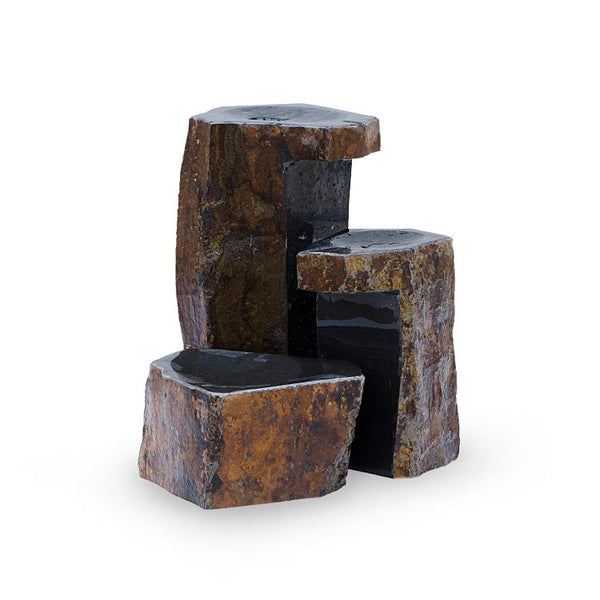 Set of 3 Keyed Basalt Columns